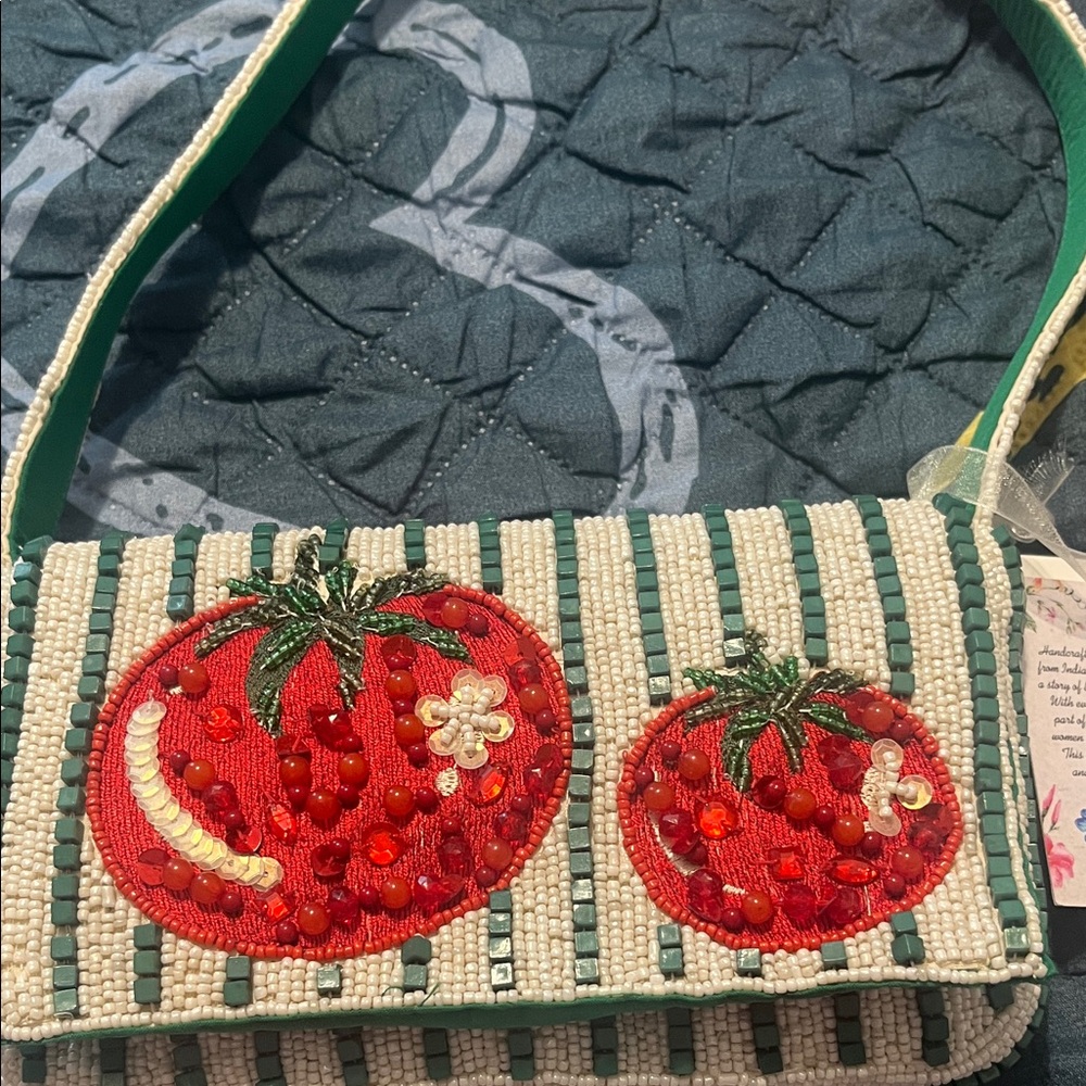 Hand Crafted Beaded Tomato Clutch
